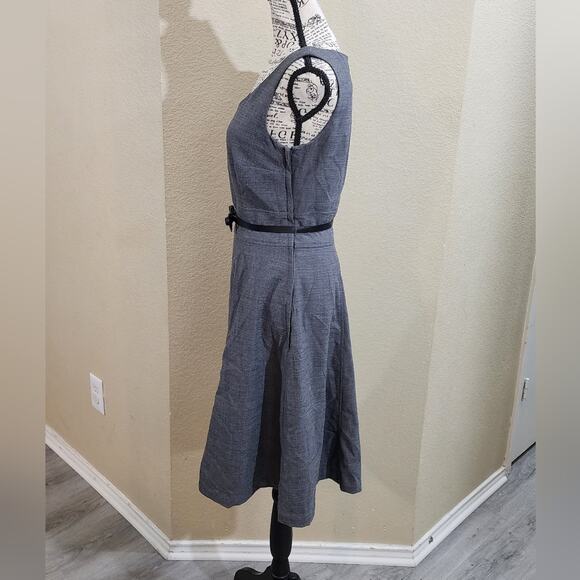 H and M‎ 40s 50s vibes Academia Grey fit n flare dress size 6 - Picture 3 of 7